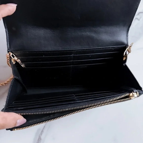 Authentic YSL Ligne Leather wallet on chain - Picture 10 of 13